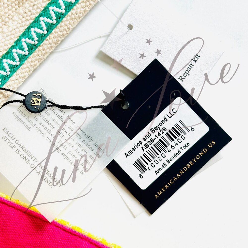 AMERICA & BEYOND Amalfi Beaded Lemon Tote NWT - Picture 9 of 9